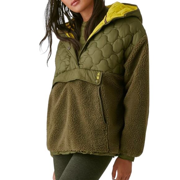 Bass Jackets & Blazers - Bass Outdoor Women’s Ripstop Quilted Sherpa Hooded Jacket Military Green Size XL